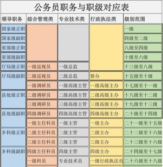 公务员等级与职位全面概览