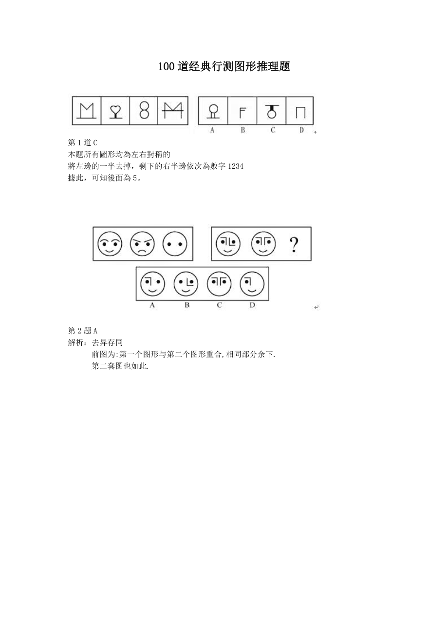 公务员行测常识，图形题详解及实战演练题库